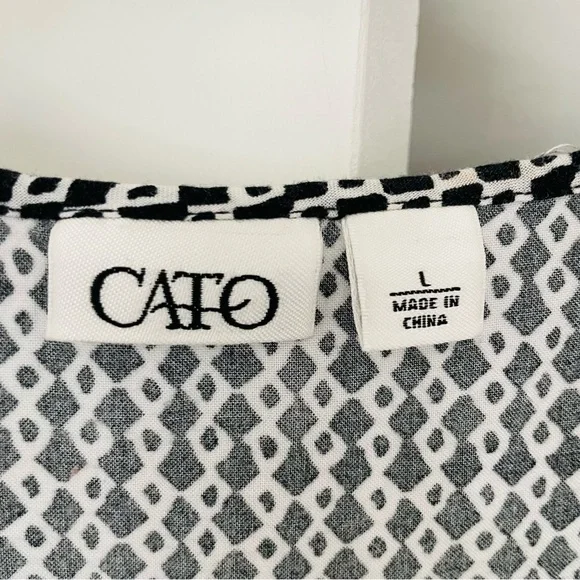 Cato Sleeveless Top Black White Size L - Picture 4 of 10